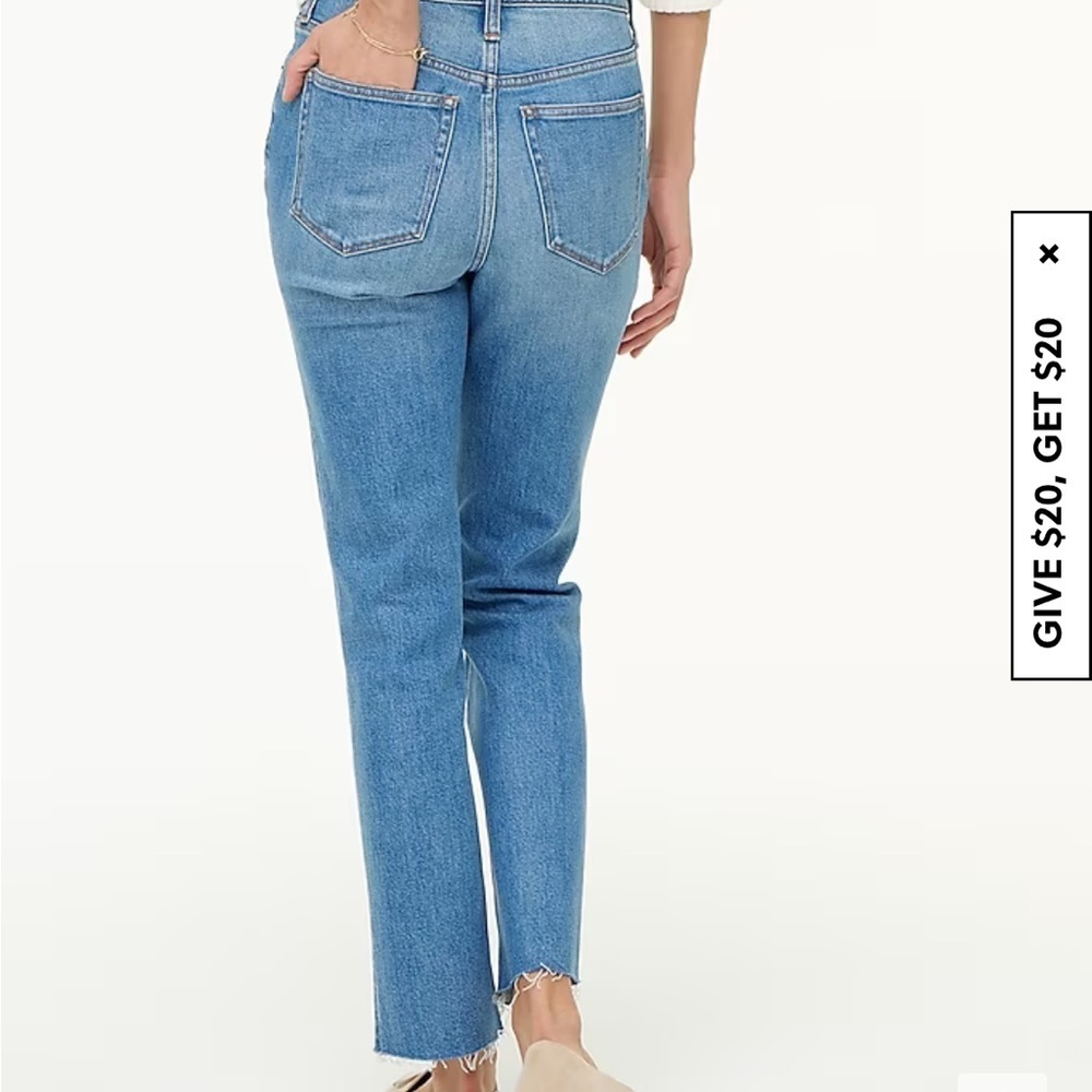 J. Crew Factory Essential Straight buttonfly raw hem Jean - Picture 2 of 3